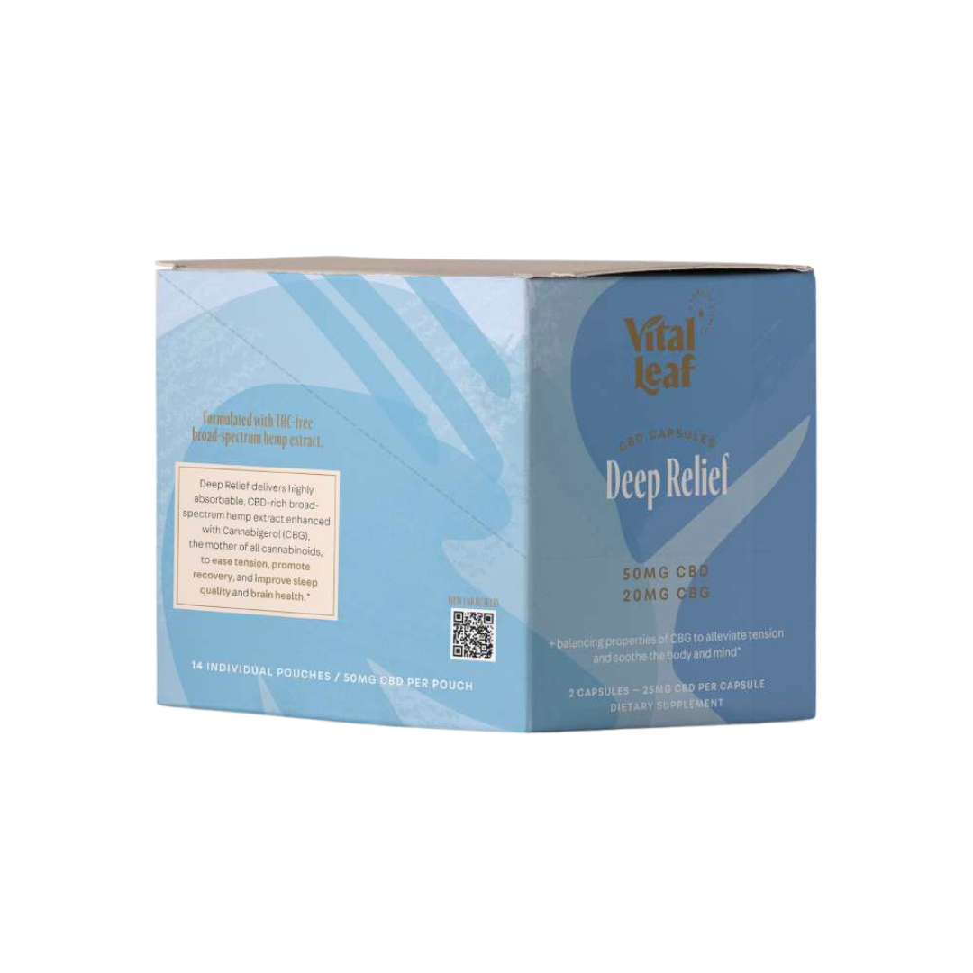 Deep Relief CBD Capsules | 2 Capsule Pouch (14ct Case Box)