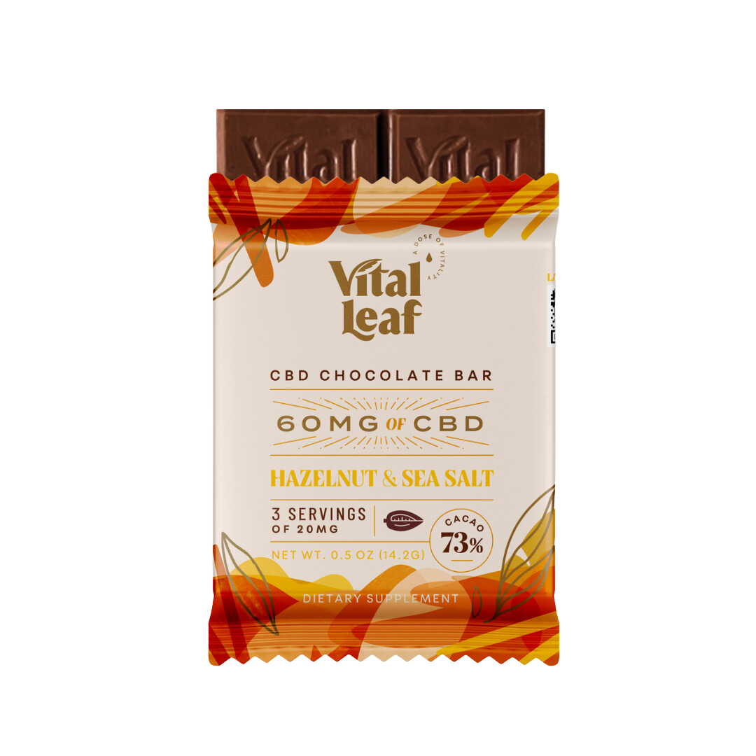 Hazelnut & Sea Salt Mini CBD Chocolate Bars (14ct. Case Box)