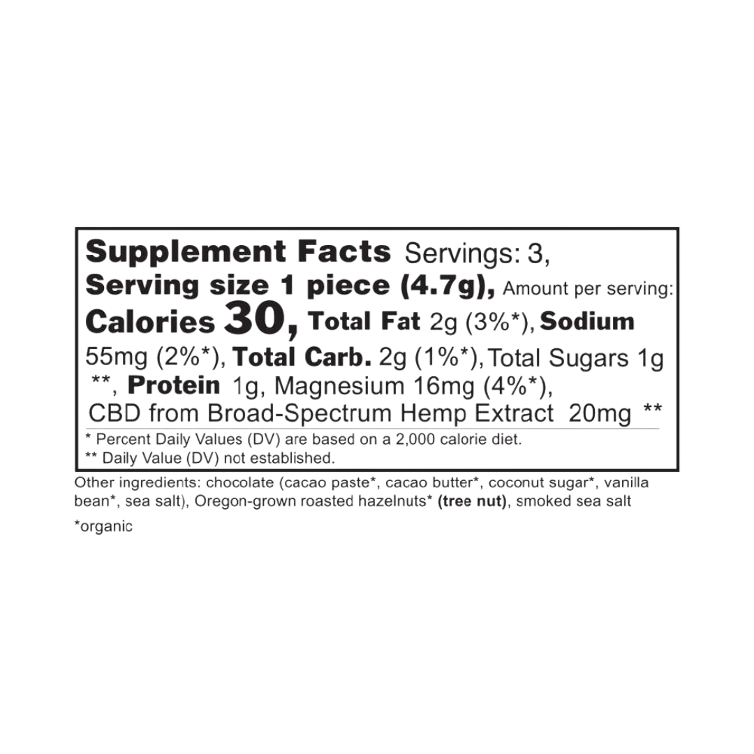 Hazelnut & Sea Salt Mini CBD Chocolate Bars (14ct. Case Box)