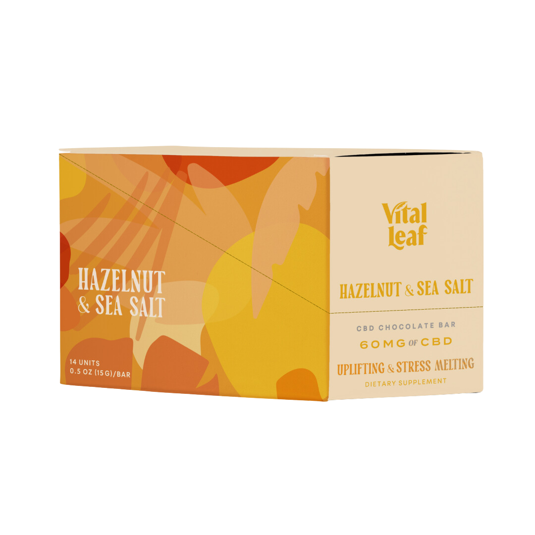 Hazelnut & Sea Salt Mini CBD Chocolate Bars (14ct. Case Box)