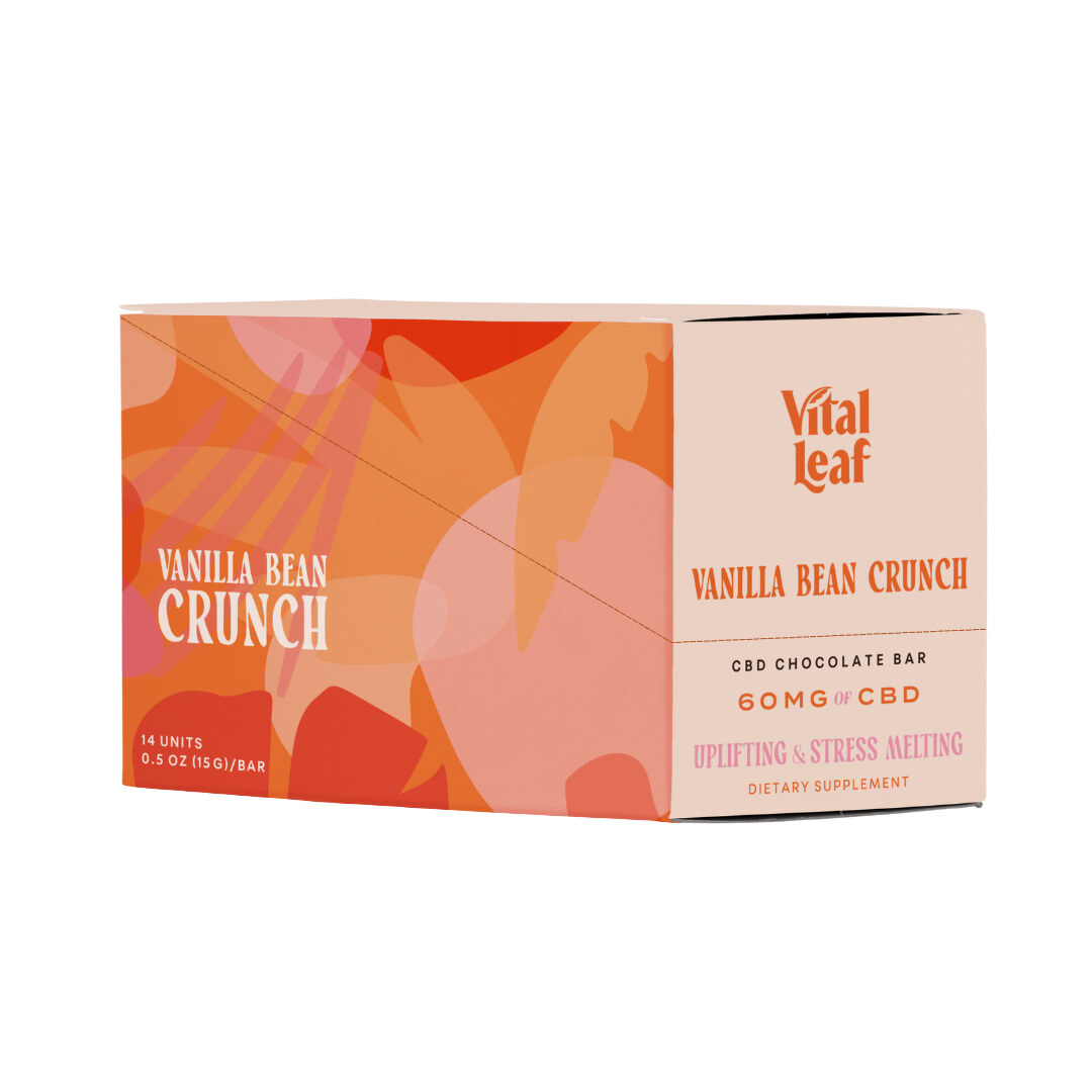 Vanilla Bean Crunch Mini CBD Chocolate Bars (14ct. Case Box)