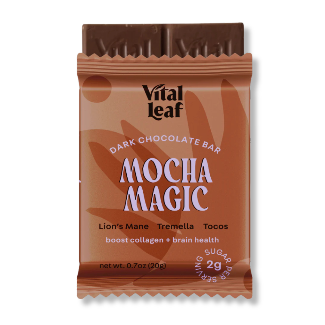 Mini Mocha Magic Dark Chocolate Bar: Brain Power + Collagen Boost (14 mini bars)