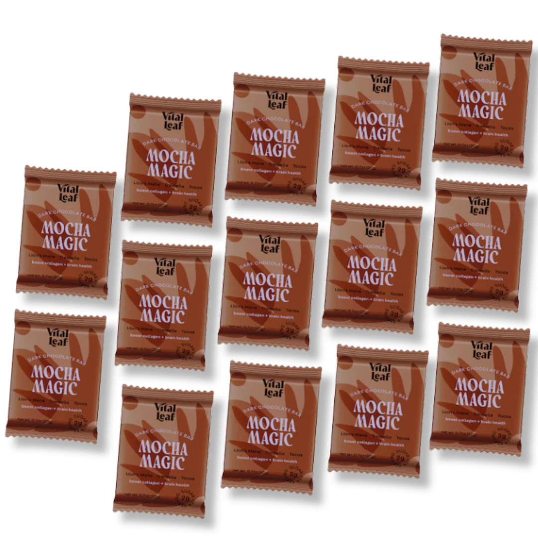 Mini Mocha Magic Dark Chocolate Bar: Brain Power + Collagen Boost (14 mini bars)