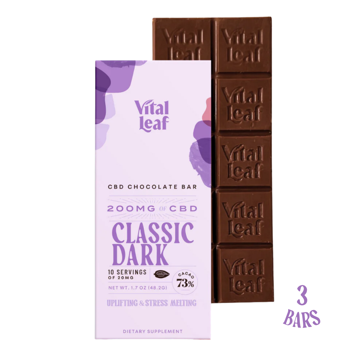 Classic Dark CBD Chocolate Bar: 200mg