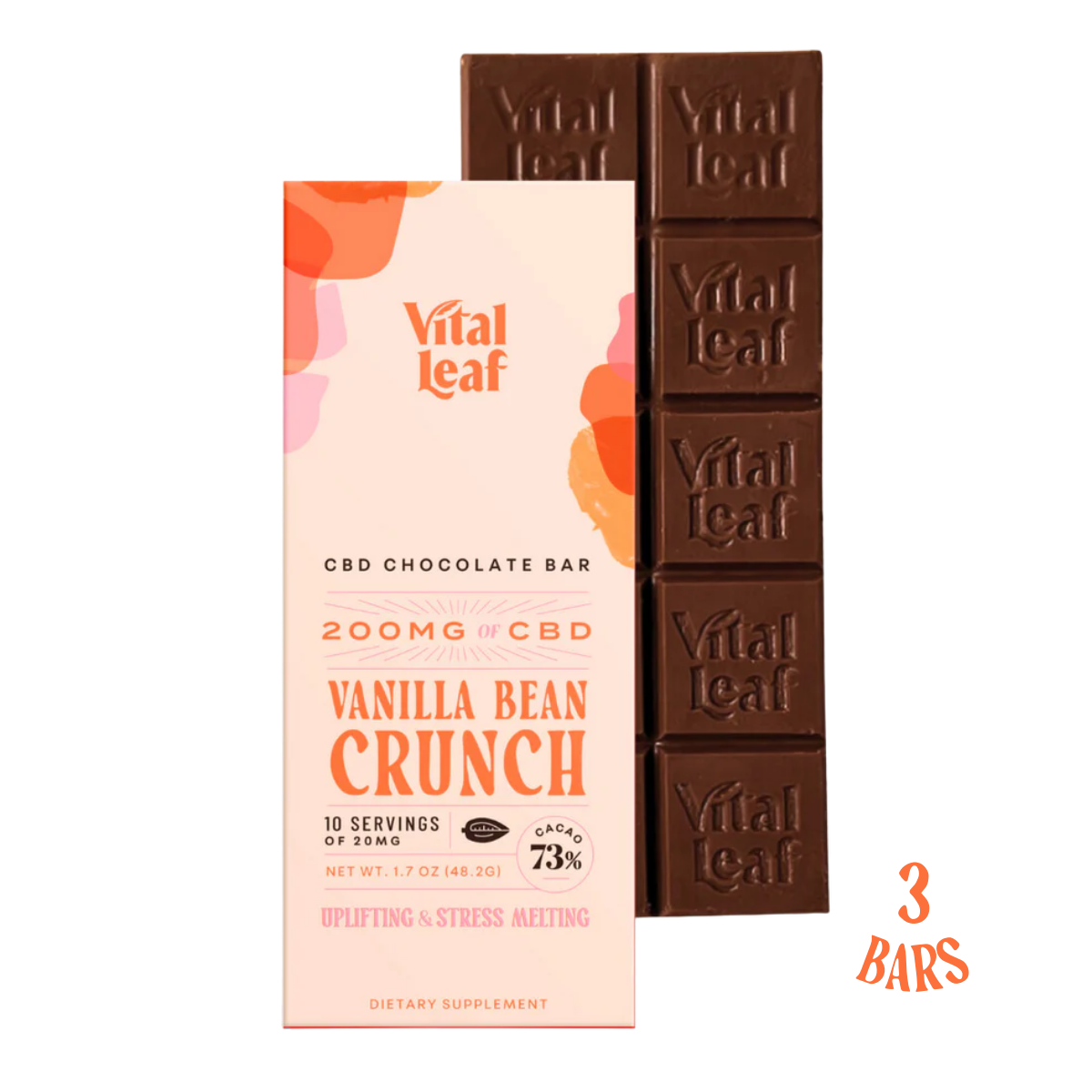 Vanilla Bean Crunch CBD Chocolate Bar: 200mg