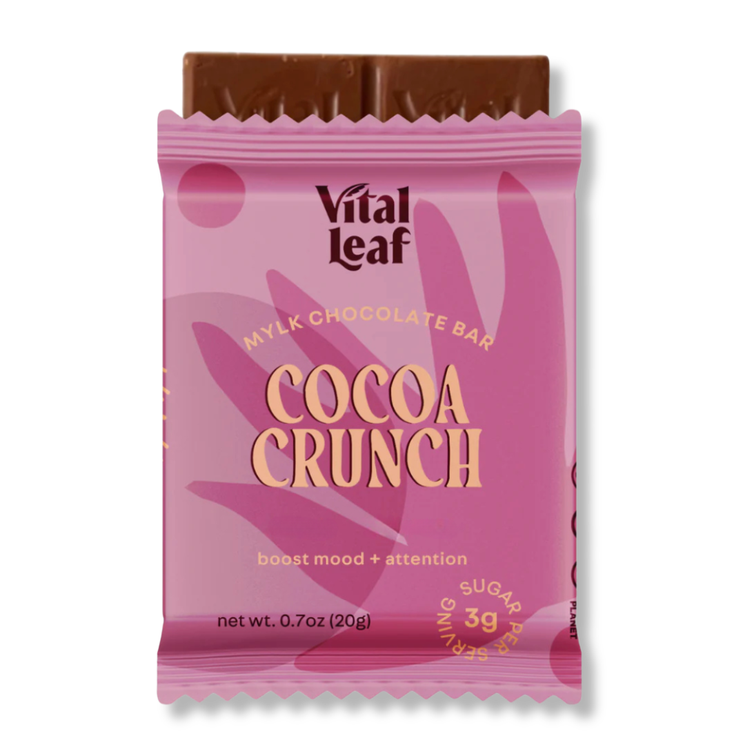 Mini Cocoa Crunch Mylk Chocolate Bar: Mood + Attention Boost (14 mini bars)