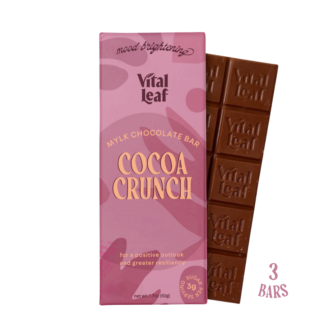 Cocoa Crunch Mylk Chocolate Bar: Mood + Attention Boost